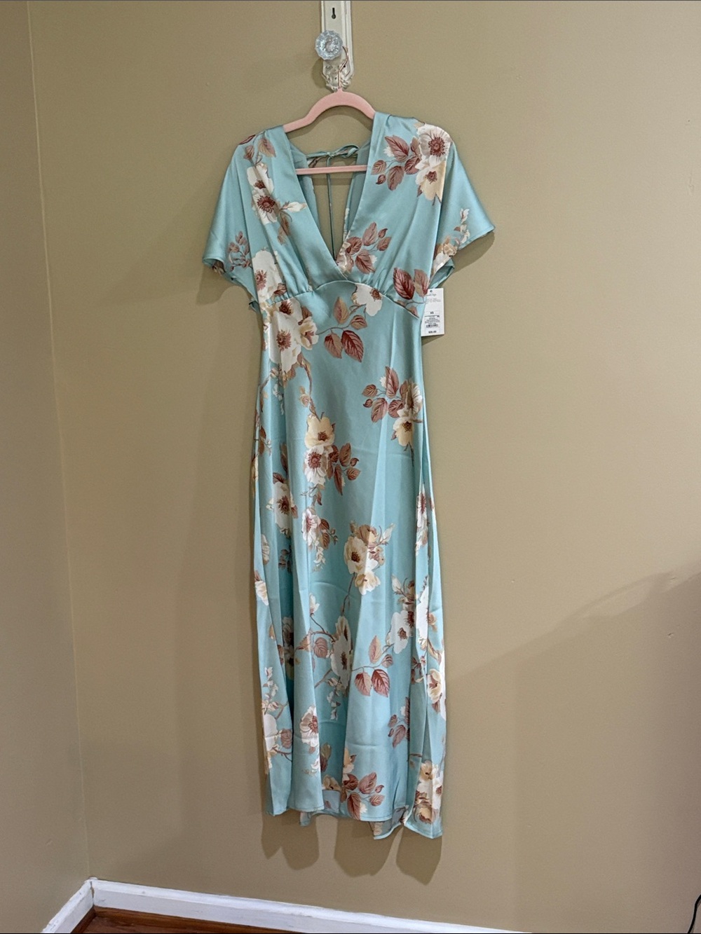 a new day Aqua Floral V-Neck Maxi Dress